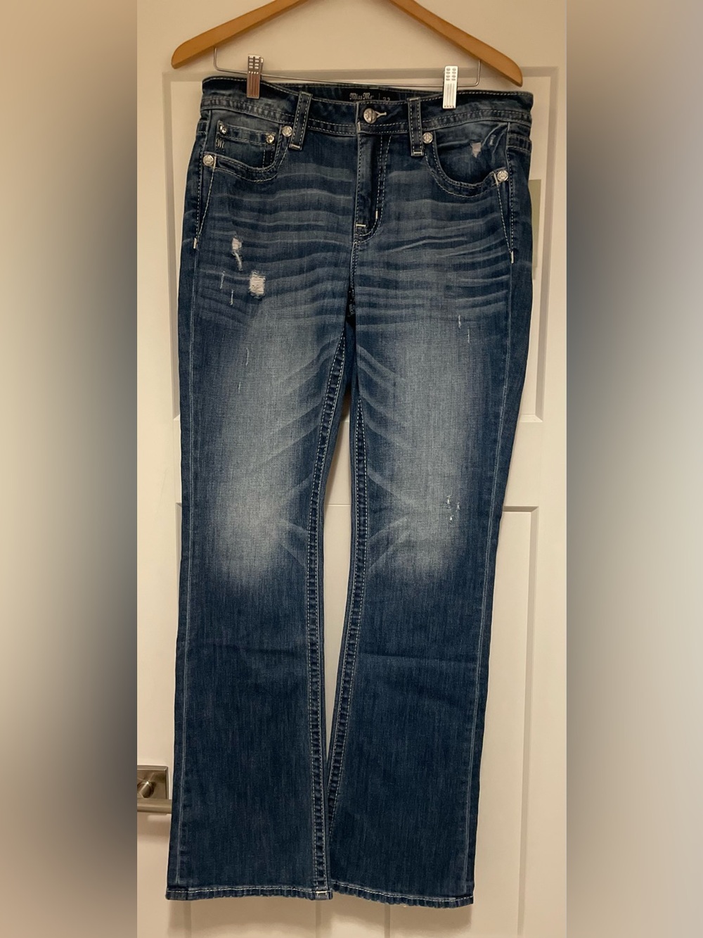 NWT  Miss Me Dark Blue Mid Rise Boot-Cut Jeans